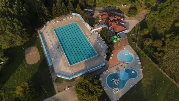 Knjazevac Serbien September 2023 Drohnenaufnahme Des Schwimmbades Banjica — Stockvideo