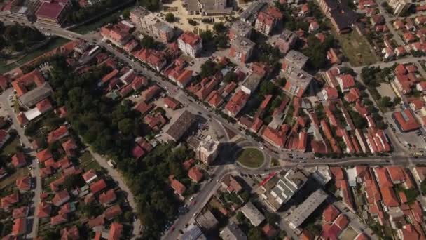 Drone Antenn Utsikt Över Knjazevac Stad Sommardagen — Stockvideo