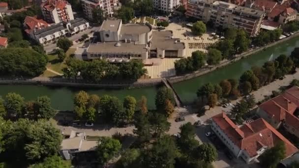 Vista Aérea Drone Cidade Knjazevac Dia Verão — Vídeo de Stock
