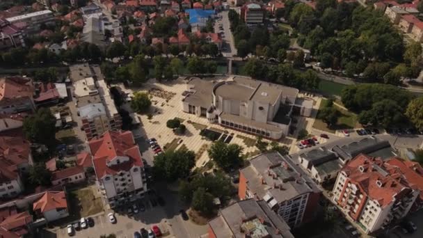 Vista Aérea Drone Cidade Knjazevac Dia Verão — Vídeo de Stock