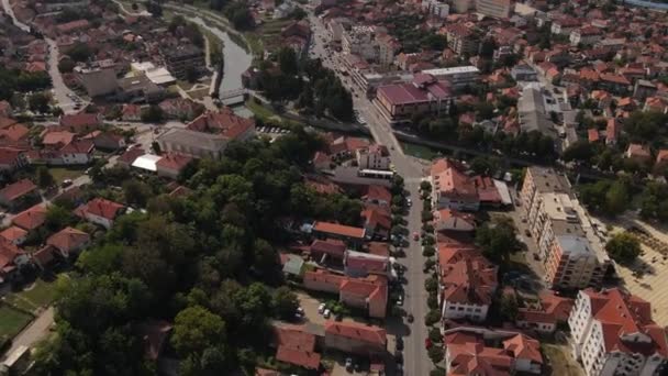 Drone Luchtfoto Uitzicht Knjazevac Stad Zomer Dag — Stockvideo