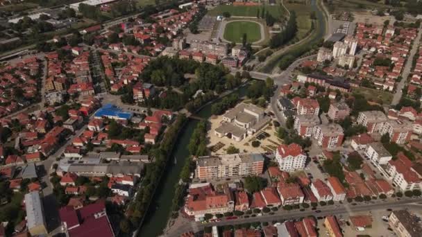 Drone Aerial View Knjazevac Town Summer Day — Stok Video