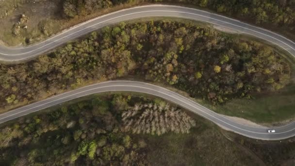Вождение Автомобиля Горном Массиве Тресибаба Природный Пейзаж Осенний День Вблизи — стоковое видео