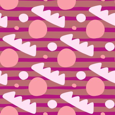 Yaratıcı şekil kusursuz desen. Yaratıcı karalamalar arka planı şekillendirir. Kumaş, tekstil baskısı, yüzey, ambalaj, kapak, tebrik kartı, duvar kağıdı için tasarım. Vektör illüstrasyonu