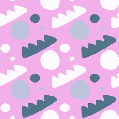 Yaratıcı şekil kusursuz desen. Yaratıcı karalamalar arka planı şekillendirir. Kumaş, tekstil baskısı, yüzey, ambalaj, kapak, tebrik kartı, duvar kağıdı için tasarım. Vektör illüstrasyonu