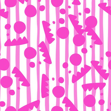 Yaratıcı şekil kusursuz desen. Yaratıcı karalamalar arka planı şekillendirir. Kumaş, tekstil baskısı, yüzey, ambalaj, kapak, tebrik kartı, duvar kağıdı için tasarım. Vektör illüstrasyonu