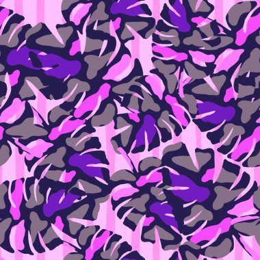 Soyut canavar, tropik ve pürüzsüz desenler bırakır. Yağmur ormanı geçmişi. Yaratıcı palmiye yaprağı sonsuz duvar kağıdı. Egzotik Hawaii orman arka planı. Kumaş, tekstil baskısı, ambalaj, kapak için tasarım