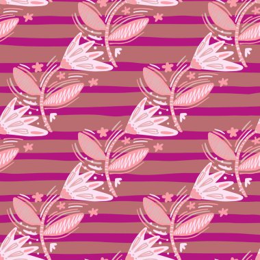 Çiçekler ve yapraklar halk tarzında kusursuz desen. Saf sanat. Soyut çiçek duvar kâğıdı. Kumaş, tekstil baskısı, yüzey, ambalaj, kapak, tebrik kartı için tasarım. Vektör illüstrasyonu