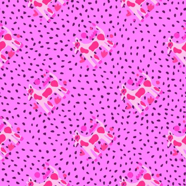 Yaratıcı köpek kusursuz desen. Saf sanat. Soyut hayvanlar sınırsız duvar kağıdı. Çağdaş fon. Kumaş, tekstil baskısı, ambalaj, kapak tasarımı. Vektör illüstrasyonu