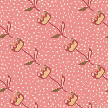 Creative flower seamless pattern. Unusual floral wallpaper. Botanical sketch of field plants. Blooming texture. Ditsy print. Design for fabric, textile print, wrapping, cover. Vector illustration