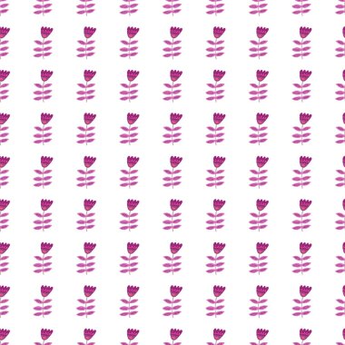 Folk art floral seamless pattern. Small flower wallpaper. Cute ditsy print. Doodle plants endless wallpaper. Design for fabric, textile print, wrapping, cover. Vector illustration