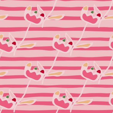 Creative flower seamless pattern. Unusual floral wallpaper. Botanical sketch of field plants. Blooming texture. Ditsy print. Design for fabric, textile print, wrapping, cover. Vector illustration