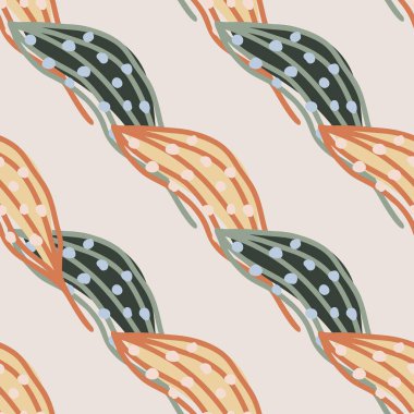 Creative organic line leaves seamless pattern. Modern botanical wallpaper. Abstract floral background. Design for fabric, textile print, wrapping, cover. Simple vector illustration.