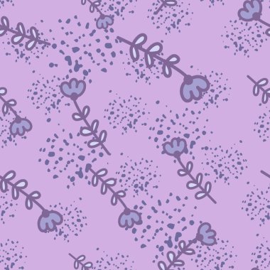 Simple little flower seamless pattern. Cute children floral background. Doodle plants endless wallpaper. Design for fabric, textile print, wrapping, cover. Hand drawn vector illustration