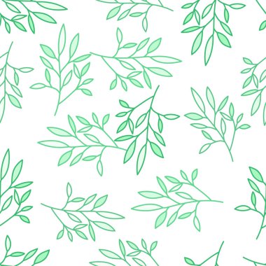 Simple outline leaves seamless pattern. Modern leaf wallpaper. Botanical floral background. Exotic plant backdrop. Design for fabric, textile, wrapping, cover. Vintage vector illustration