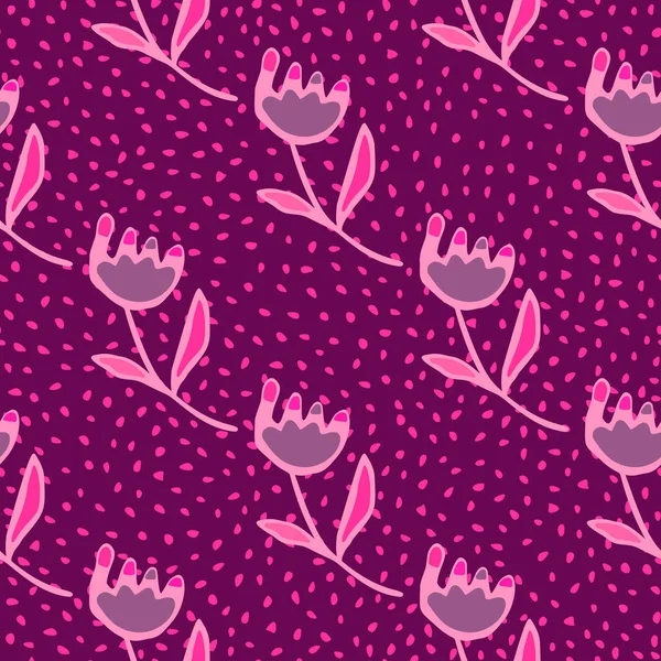 Hand drawn flower seamless pattern. Unusual floral wallpaper. Ditsy print. Botanical sketch of field plants. Blooming texture. Design for fabric, textile print, wrapping, cover. Vector illustration