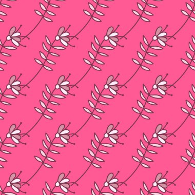 Simple small flower seamless pattern. Cute floral wallpaper. Doodle plants endless wallpaper. Design for fabric, textile print, wrapping, cover. Vector illustration