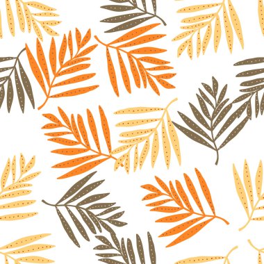Creative tropical palm leaves seamless pattern. Jungle leaf wallpaper. Botanical floral background. Exotic plant backdrop. Design for fabric, textile, wrapping, cover. Vector illustration