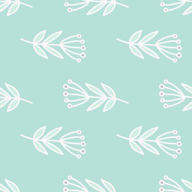 Simple forest berry seamless pattern. Hand drawn cute floral wallpaper. Doodle plants endless backdrop. Design for fabric, textile print, wrapping paper, cover. vector illustration