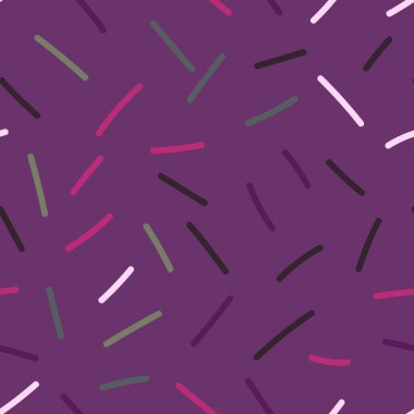 Abstract confetti seamless pattern. Doodle style. Lines backdrop. Creative scribble symbol endless wallpaper. Design for fabric, textile print, wrapping, cover. Children hand drawn vector illustration