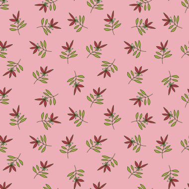 Simple outline flower seamless pattern. Cute floral backdrop. Beautiful plants endless wallpaper. Design for fabric, textile print, wrapping, cover. Vector illustration