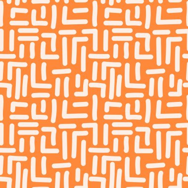 Hand drawn maze geometric seamless pattern. Funny labyrinth background. Freehand lines wallpaper in doodle style. Design for fabric, textile print, wrapping, cover. Children vector illustration