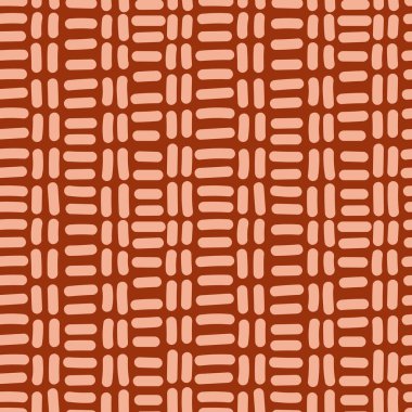 Geometric doodle dash lines seamless pattern. Hand drawn broken line endless wallpaper. Cozy ornament. Dashes motif. Design for fabric , textile print, surface, wrapping, cover. Vector illustration