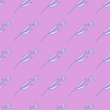 Hand drawn flower seamless pattern. Simple cute floral wallpaper. Doodle plants endless backdrop. Design for fabric, textile print, wrapping paper, cover. vector illustration