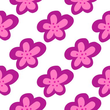 Creative decorative flowers seamless pattern. Simple stylized flower buds wallpaper. Design for fabric, textile, surface, wrapping paper, cover. Vector illustration