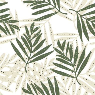 Creative tropical palm leaves seamless pattern. Jungle leaf wallpaper. Botanical floral background. Exotic plant backdrop. Design for fabric, textile, wrapping, cover. Vector illustration