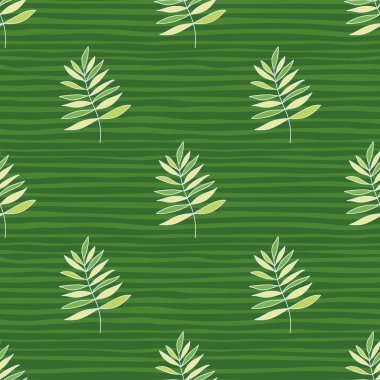 Abstract outline tropical palm leaves seamless pattern. Jungle leaf wallpaper. Botanical floral background. Exotic plant backdrop. Design for fabric, textile, wrapping, cover. Vector illustration