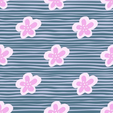 Creative decorative flowers seamless pattern. Simple stylized flower buds wallpaper. Design for fabric, textile, surface, wrapping paper, cover. Vector illustration
