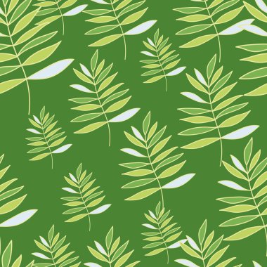 Abstract outline tropical palm leaves seamless pattern. Jungle leaf wallpaper. Botanical floral background. Exotic plant backdrop. Design for fabric, textile, wrapping, cover. Vector illustration