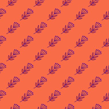 Simple forest berry seamless pattern. Hand drawn cute floral wallpaper. Doodle plants endless backdrop. Design for fabric, textile print, wrapping paper, cover. vector illustration