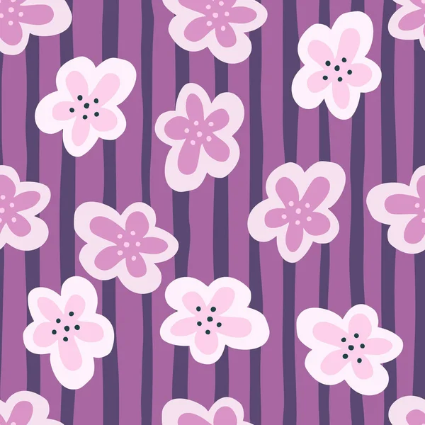 Creative decorative flowers seamless pattern. Simple stylized flower buds wallpaper. Design for fabric, textile, surface, wrapping paper, cover. Vector illustration