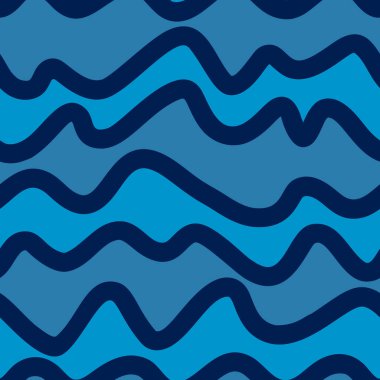 Çizgili, pürüzsüz desen. El çizimi dalgalar arka plan. Soyut dalgalı çizgiler sonsuz duvar kağıtları. Kumaş, tekstil baskısı, ambalaj ve kapak için basit tasarım. Vektör illüstrasyonu.