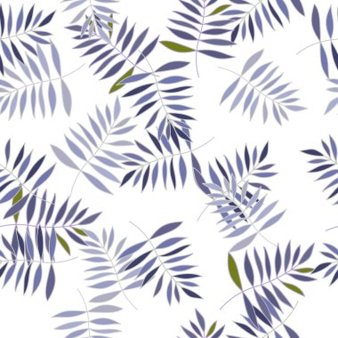 Abstract outline tropical palm leaves seamless pattern. Jungle leaf wallpaper. Botanical floral background. Exotic plant backdrop. Design for fabric, textile, wrapping, cover. Vector illustration