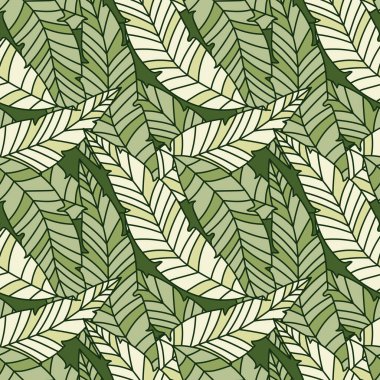 Linear tropical palm leaves seamless pattern. Exotic botanical texture. Jungle leaf seamless wallpaper. Floral background. Design for fabric, surface, textile print, wrapping, cover