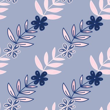 Elle çizilmiş, dikişsiz çiçek deseni. Basit çiçek tarlası sonsuz duvar kağıdı. Kumaş, tekstil baskısı, ambalaj kağıdı, kapak, yüzey için tasarım