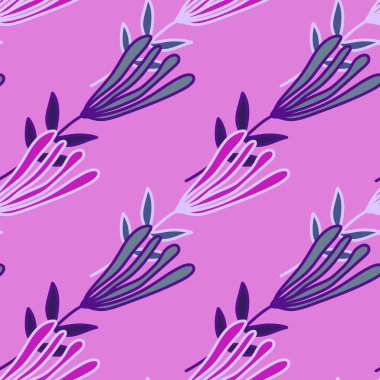 Flower seamless pattern. Abstract floral wallpaper. Doodle art style. Cute plants endless backdrop. Simple design for fabric, textile print, wrapping paper, cover