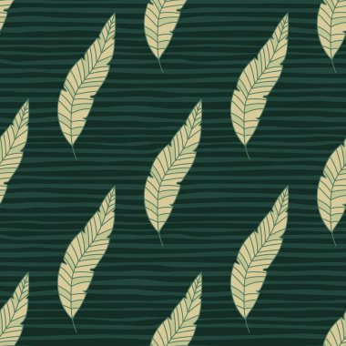 Basit tropik palmiye yaprakları pürüzsüz iz bırakır. Doğrusal egzotik botanik doku. Yaratıcı orman yaprağı sonsuz duvar kağıdı. Çiçek arkaplan. Kumaş, yüzey, tekstil baskısı, ambalaj, kapak için tasarım