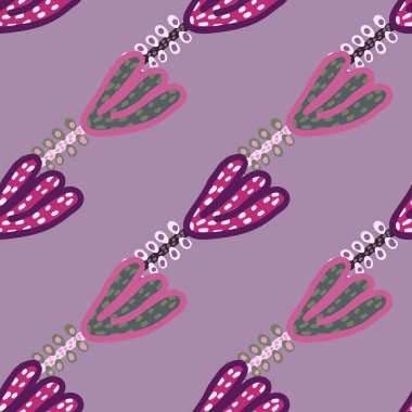 Dekoratif çiçekler pürüzsüz desen. Çağdaş garip çiçek duvar kâğıdı. Yaratıcı botanik bitkileri sonsuz duvar kağıtları. Kumaş, tekstil baskısı, ambalaj, kapak tasarımı. Vektör illüstrasyonu