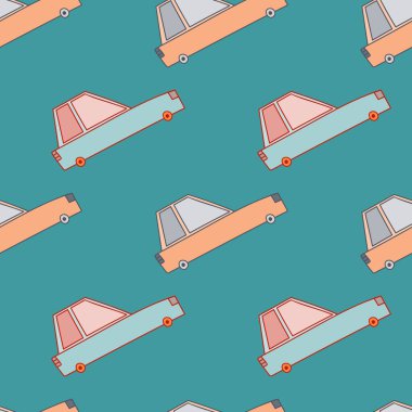 Karalama arabaları kusursuz desen. Duvar kâğıdı nakli. Çocukların otomobil geçmişi. Kumaş, tekstil baskısı, ambalaj, kapak, yüzey için tasarım