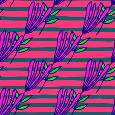 Flower seamless pattern. Abstract floral wallpaper. Doodle art style. Cute plants endless backdrop. Simple design for fabric, textile print, wrapping paper, cover