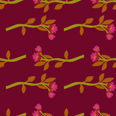 Soyut, dikişsiz çiçek deseni. Yaratıcı çiçek duvar kâğıdı. Saf sanat tarzı. El yapımı bitkiler sonsuz arka plan. Kumaş, tekstil baskısı, ambalaj kağıdı, kapak tasarımı. Vektör illüstrasyonu