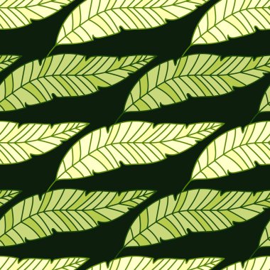 Basit tropik palmiye yaprakları pürüzsüz iz bırakır. Doğrusal egzotik botanik doku. Yaratıcı orman yaprağı sonsuz duvar kağıdı. Çiçek arkaplan. Kumaş, yüzey, tekstil baskısı, ambalaj, kapak için tasarım