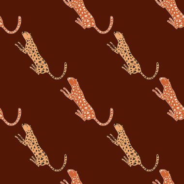 Karalama çitası kusursuz desen. El çizimi şirin leopar sonsuz duvar kağıdı. Vahşi hayvanların arka planı. Kumaş tasarımı, tekstil baskısı, ambalaj, kapak için harika. Vektör illüstrasyonu.