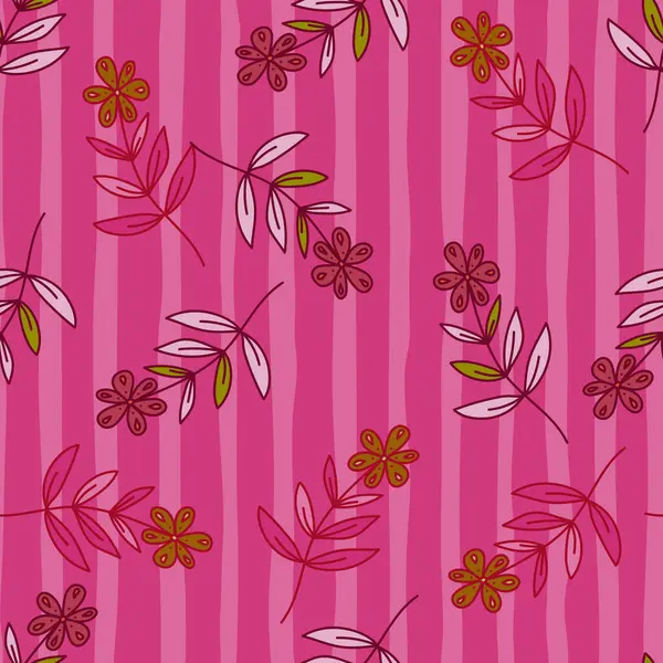 Elle çizilmiş, dikişsiz çiçek deseni. Basit çiçek tarlası sonsuz duvar kağıdı. Kumaş, tekstil baskısı, ambalaj kağıdı, kapak, yüzey için tasarım