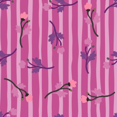 Dekorasyon, soyut, dikişsiz desen. Botanik çiçekli duvar kağıdı. Yaratıcı bitkiler sonsuz süsler. Kumaş, tekstil baskısı, ambalaj kağıdı ve kapak için basit tasarım. Vektör illüstrasyonu