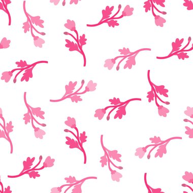 Dekorasyon, soyut, dikişsiz desen. Botanik çiçekli duvar kağıdı. Yaratıcı bitkiler sonsuz süsler. Kumaş, tekstil baskısı, ambalaj kağıdı ve kapak için basit tasarım. Vektör illüstrasyonu